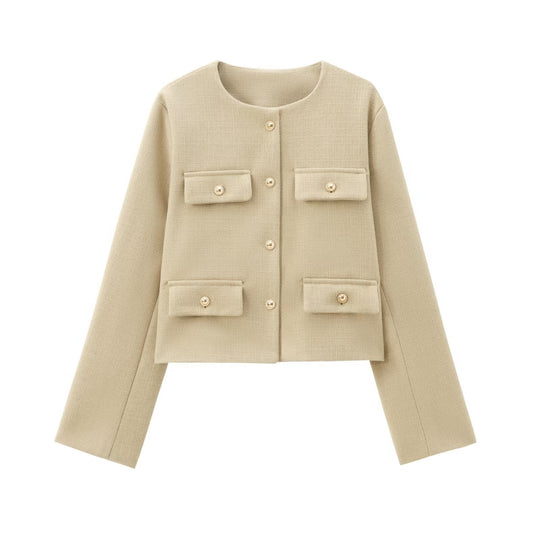 EB | Hals Einfarbig Einreiher Jacke