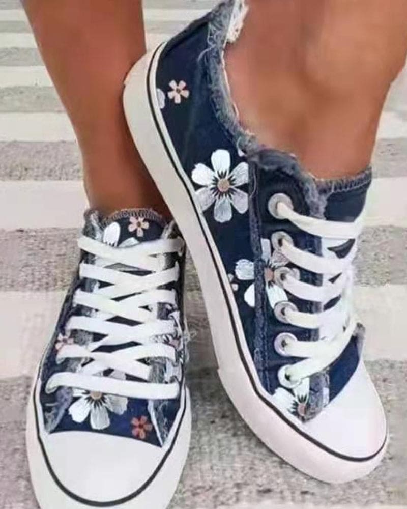 EB - Blumige Denim Sneaker