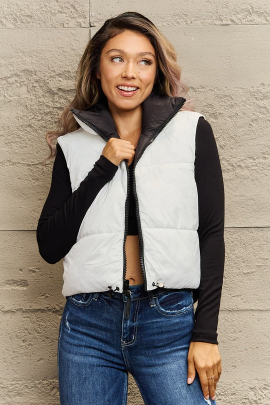 EB | Zip-Up Drawstring Puffer Weste