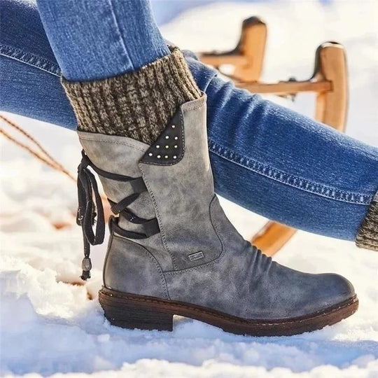 Wasserdichte Stiefel Mit Reißverschluss An Der Wade EB