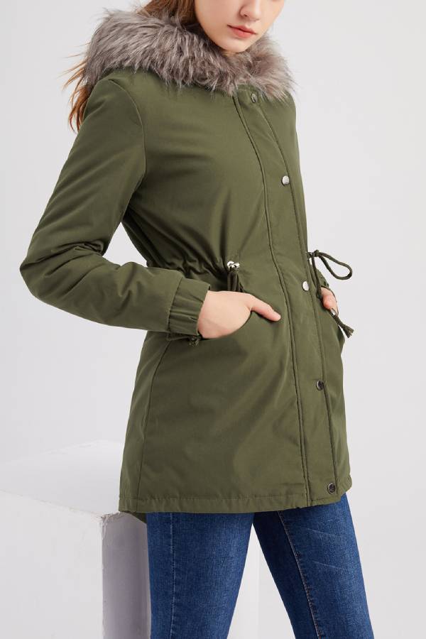 EB | Winter warmer Fleece-Mantel mit Baumwoll-Steppjacke