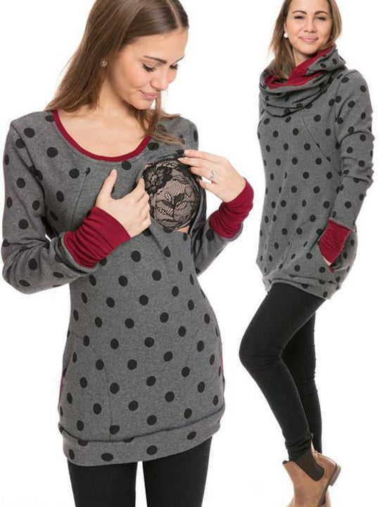 EB Schwangerschafts-Chaps, Krankenschwester-Sweatshirts, Blumendruck, Taschen, Reißverschluss, Stillkleidung