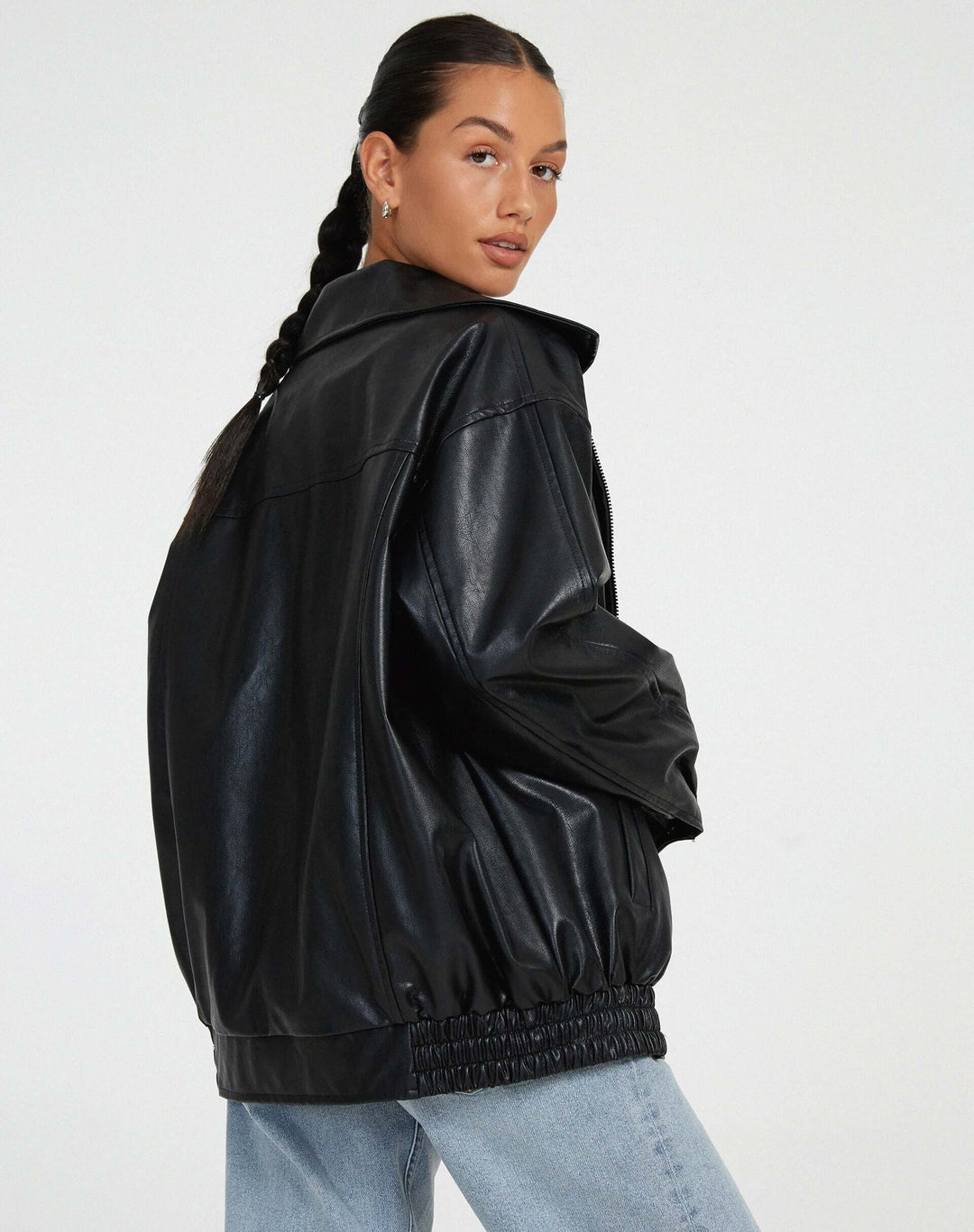EB | Übergroße Damen Kunstlederjacke