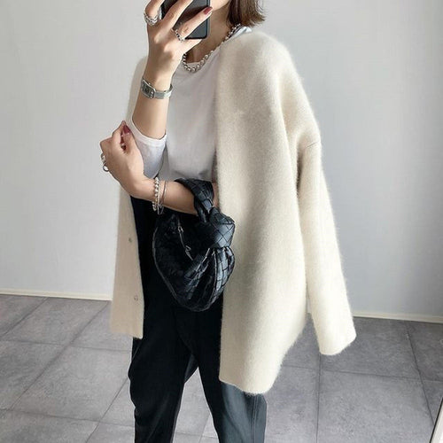EB | Strickjacke Im Oversize-Look - Modischer Casual Cardigan für Alltag und Büro