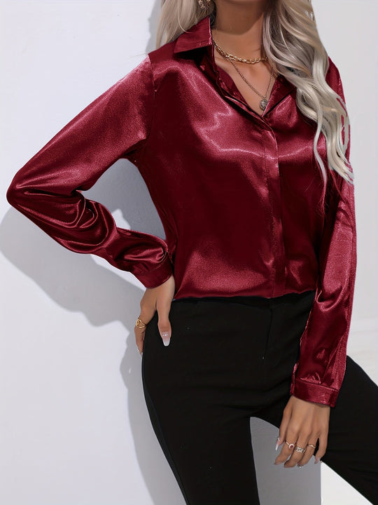 EB | Damen Elegante Satinbluse
