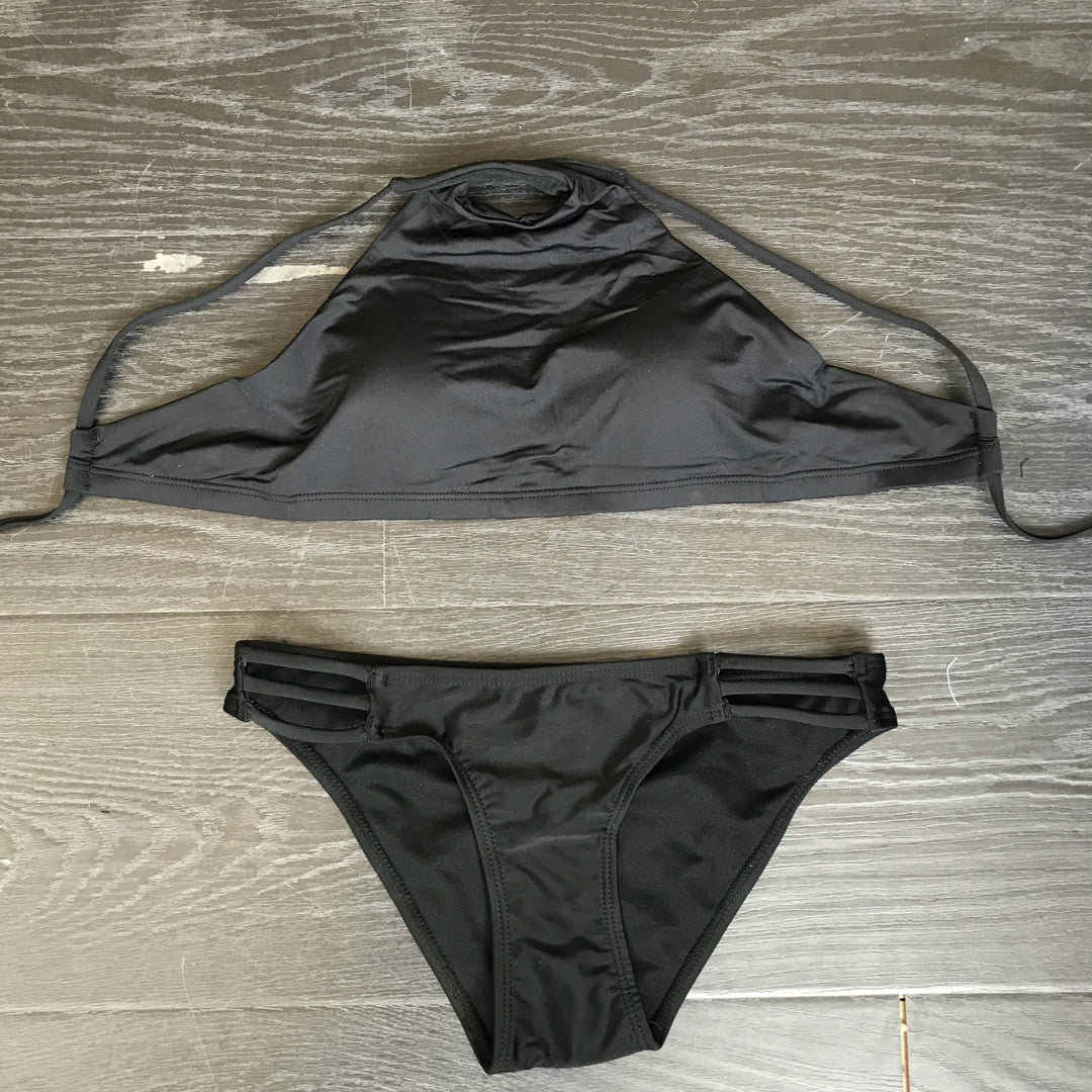 Damen Sportliches Bikini-Set mit Hochkragen und seitlichen Cut-Outs EB