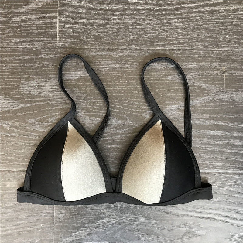 Damen Triangel-Bikini-Set mit modischem Kontrast EB