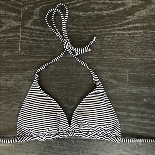 Damen Triangel-Bikini-Set mit klassischem Streifenmuster EB