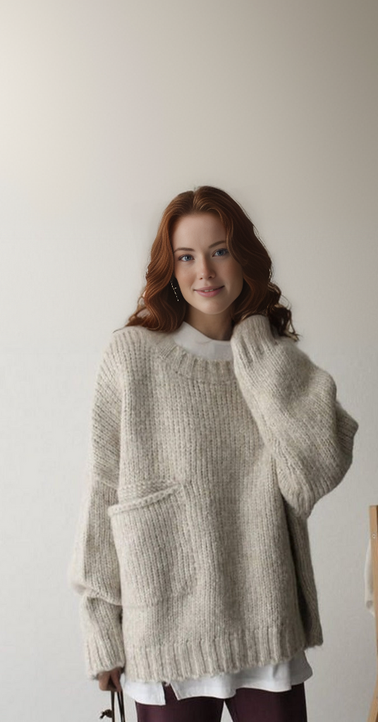 EB | Übergroßer Strickpullover mit Tasche