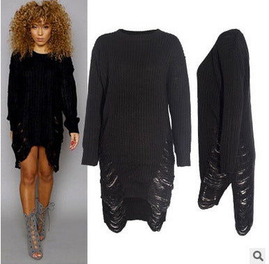 Damen Strickkleid mit lässigem Cut-Out-Design und modernen Details EB