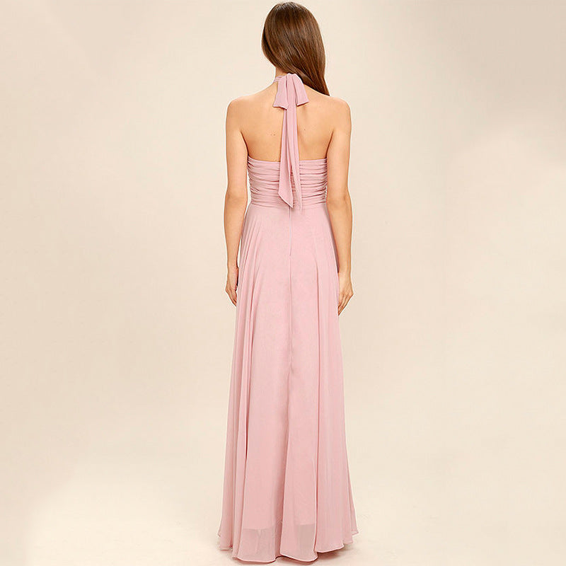 Damen Maxikleid mit elegantem Wickel-Oberteil und fließendem Rock EB