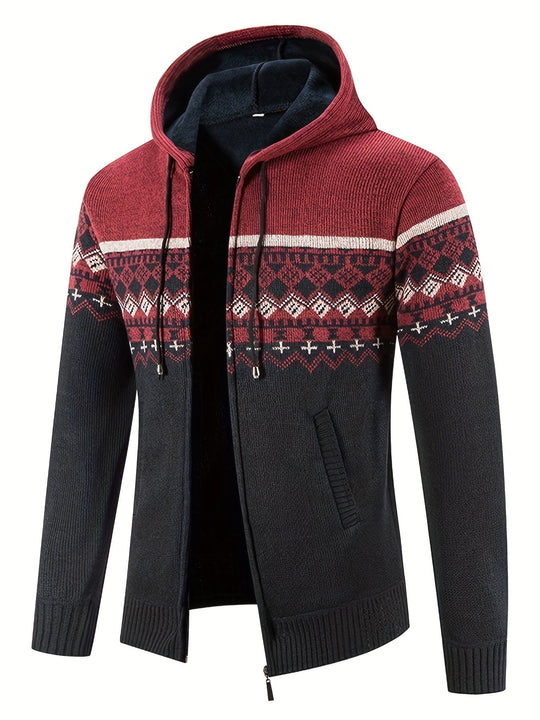 EB | Gemusterter Hoodie Baumwolle und Polyester Warm und Stilvoll