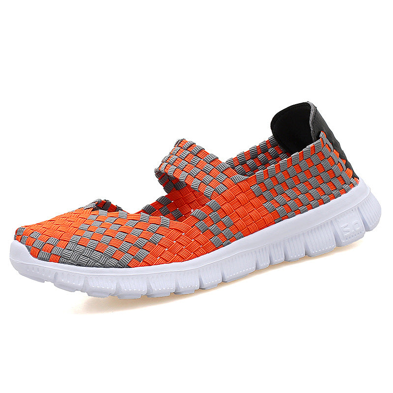 Damen nan elastischer Mary-Jane-Riemchen-Komfortschuh mit gewebtem Stretch-Obermaterial und flexibler Leichtsohle EB