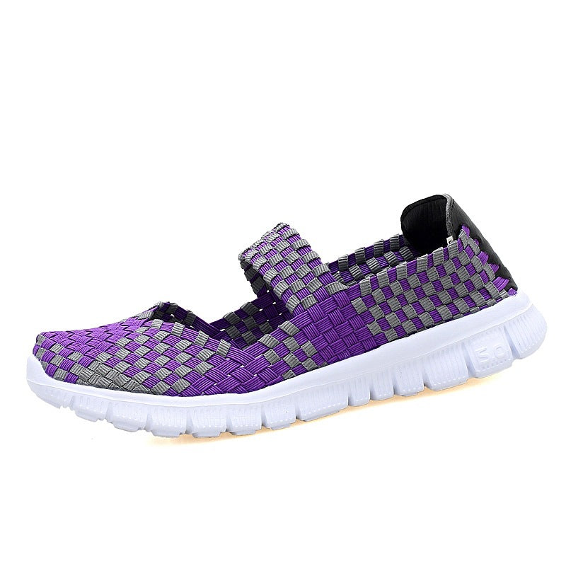 Damen nan elastischer Mary-Jane-Riemchen-Komfortschuh mit gewebtem Stretch-Obermaterial und flexibler Leichtsohle EB