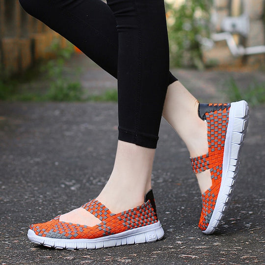 Damen nan elastischer Mary-Jane-Riemchen-Komfortschuh mit gewebtem Stretch-Obermaterial und flexibler Leichtsohle EB