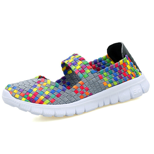 Damen nan elastischer Mary-Jane-Riemchen-Komfortschuh mit gewebtem Stretch-Obermaterial und flexibler Leichtsohle EB