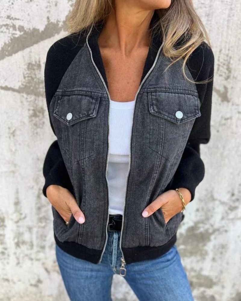 EB | Moderne Jacke mit Denim-Stoff