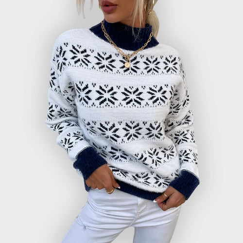 EB | Strick Schneeflocken Rollkragenpullover