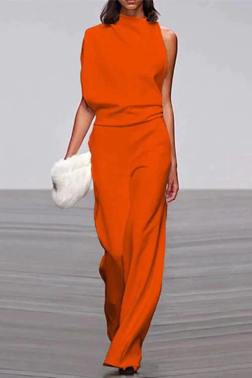 EB | Rosiedress Cowl Neck One Shoulder Batwing Sleeve Party Suit