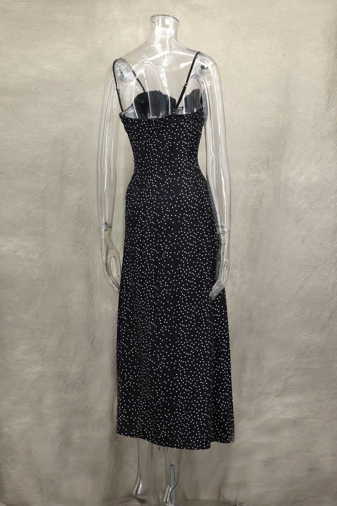 EB | Kontrastfarbenes Kleid mit Polka-Dot-Print