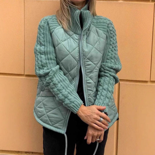EB | Gemütliche Steppjacke mit Strickärmeln für Frauen
