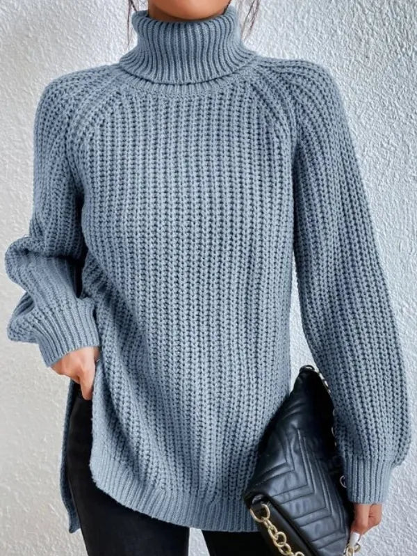 EB-rollkragenpullover Mit Raglanärmel Und Geteiltem Saum