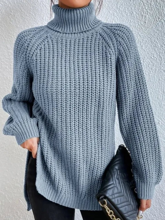 EB-rollkragenpullover Mit Raglanärmel Und Geteiltem Saum