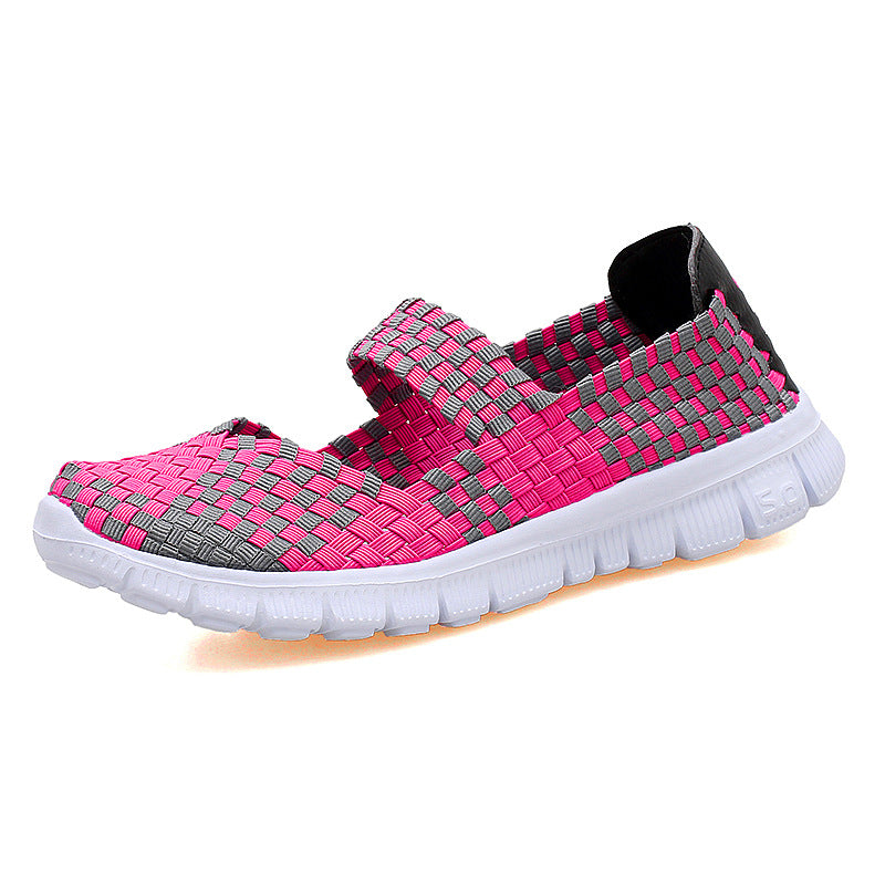 Damen nan elastischer Mary-Jane-Riemchen-Komfortschuh mit gewebtem Stretch-Obermaterial und flexibler Leichtsohle EB