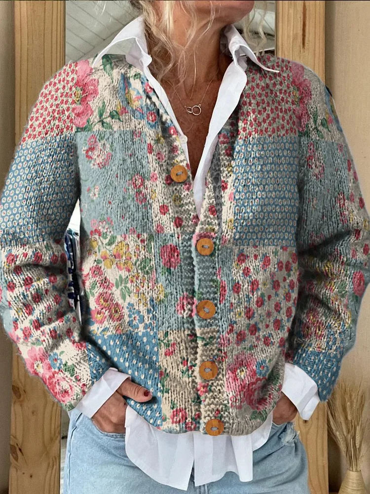 EB | Strickjacke mit Blumenmuster