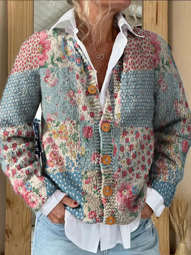 EB | Strickjacke mit Blumenmuster