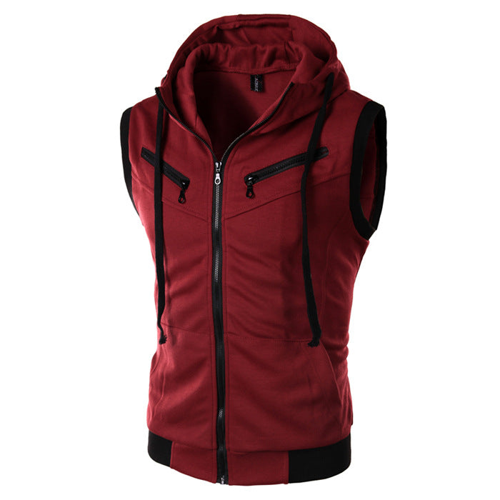 Herren ärmellose Kapuzenjacke EB