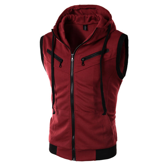Herren ärmellose Kapuzenjacke EB