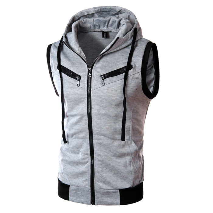 Herren ärmellose Kapuzenjacke EB