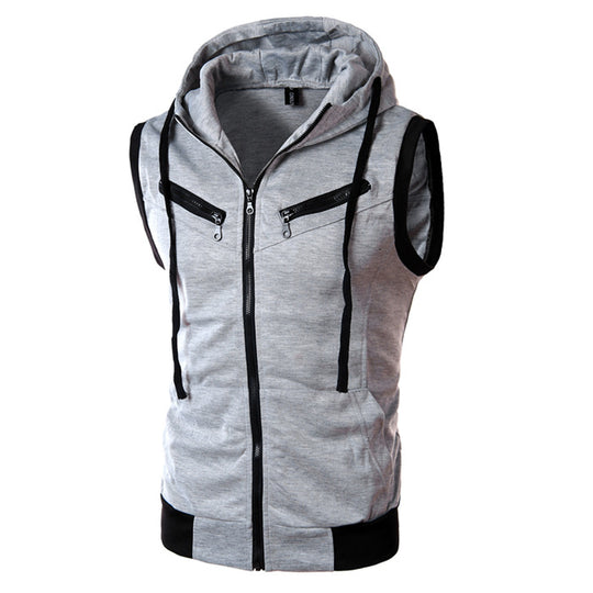 Herren ärmellose Kapuzenjacke EB