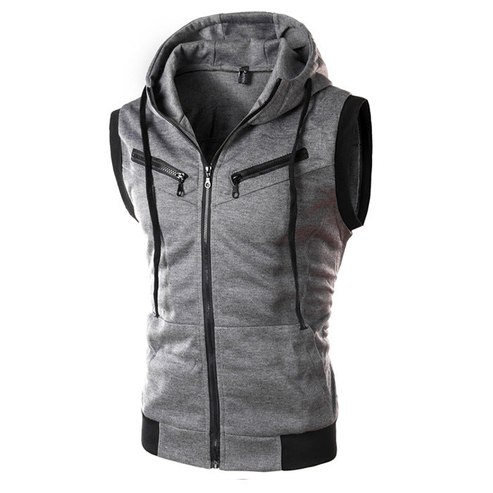 Herren ärmellose Kapuzenjacke EB