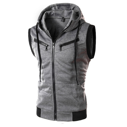 Herren ärmellose Kapuzenjacke EB