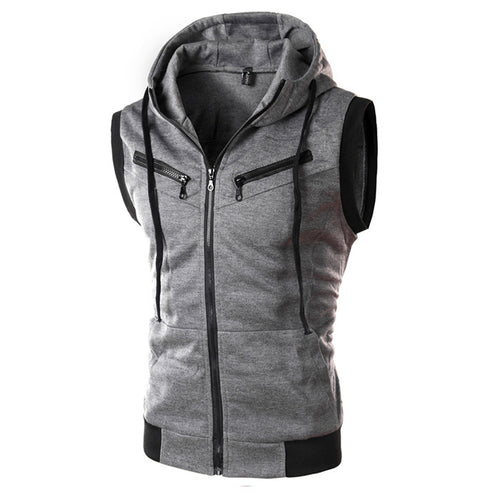 Herren ärmellose Kapuzenjacke EB