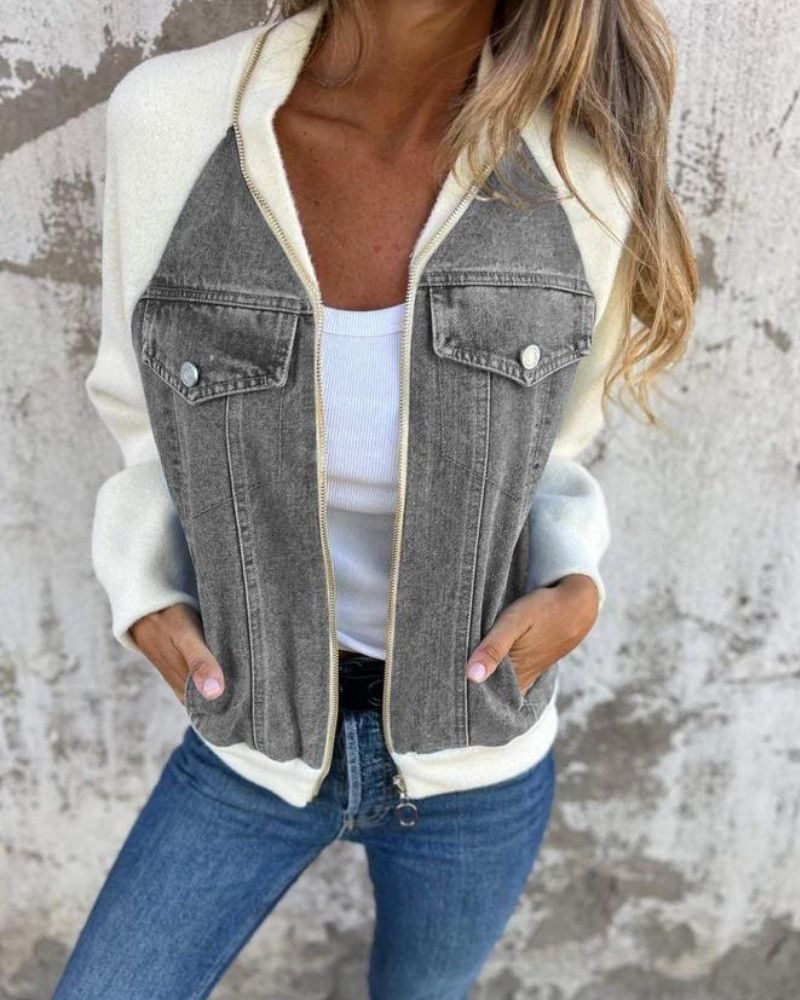 EB | Moderne Jacke mit Denim-Stoff