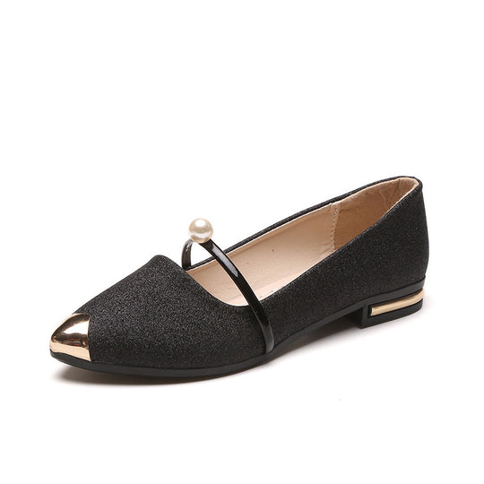 Damen Glitzernde Ballerinas mit glamourösem Schmuckrand EB