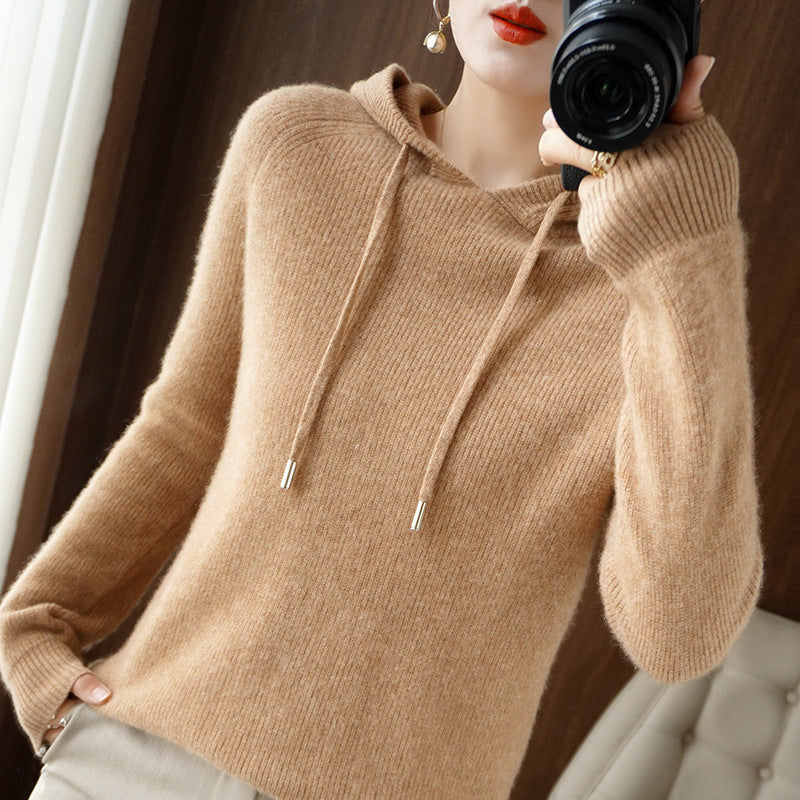 EB | Strickpullover mit Kapuze Weicher Strick Lässige Passform