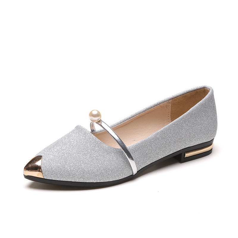 Damen Glitzernde Ballerinas mit glamourösem Schmuckrand EB