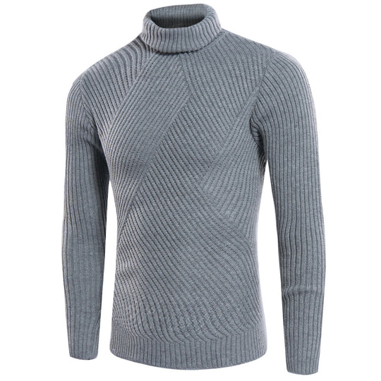 Herren stilvoller Rollkragenpullover mit strukturiertem Design EB