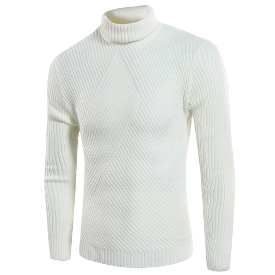 Herren stilvoller Rollkragenpullover mit strukturiertem Design EB