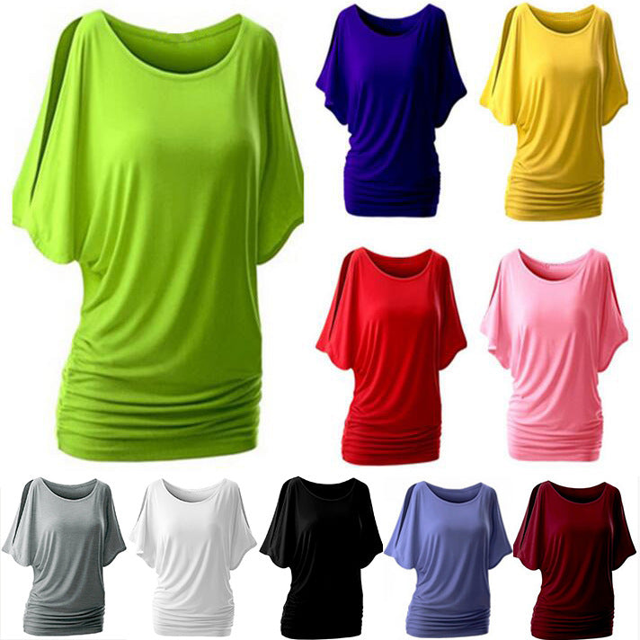 Damen lässiges Oversized-T-Shirt mit raffinierten Rüschendetails EB