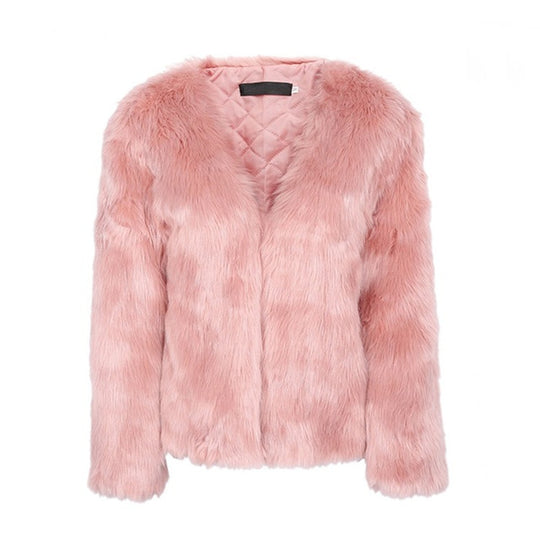 Damen Luxuriöse Kunstfelljacke mit weichem Innenfutter EB
