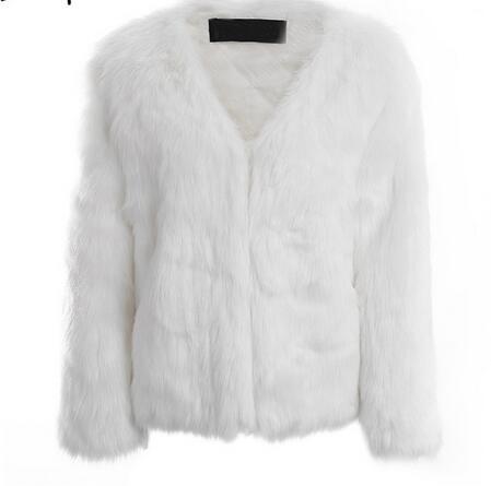 Damen Flauscher Kurzjacke mit modischem V-Ausschnitt EB