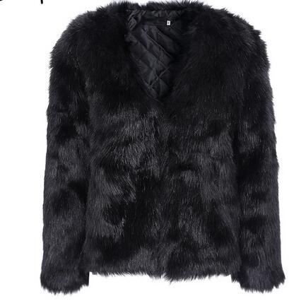 Damen Luxuriöse Kunstfelljacke mit weichem Innenfutter EB
