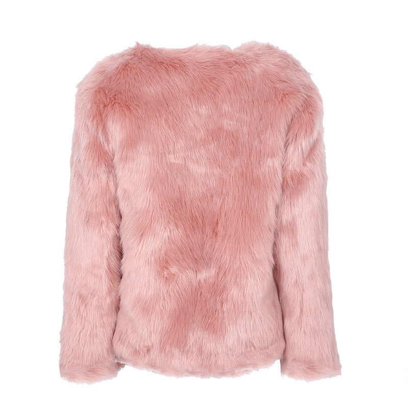 Damen Flauscher Kurzjacke mit modischem V-Ausschnitt EB