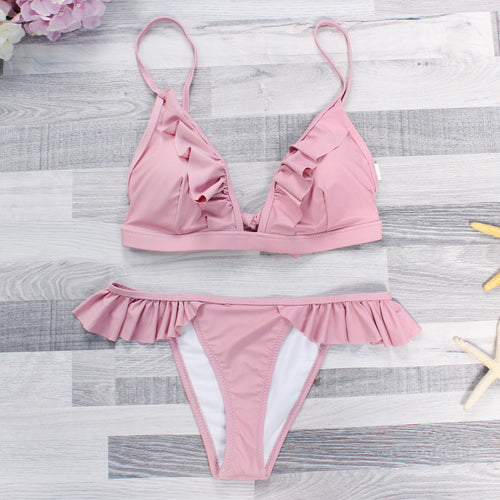 Damen Bikinis mit feinen Rüschendetails EB