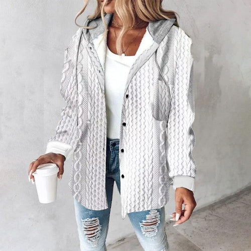 EB | Basic Weißer Unifarbener Hoodie Oberbekleidung